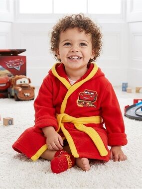 Vintage Disney Baby Lightning McQueen Cars Housecoat Bathrobe Size 18-24 Months